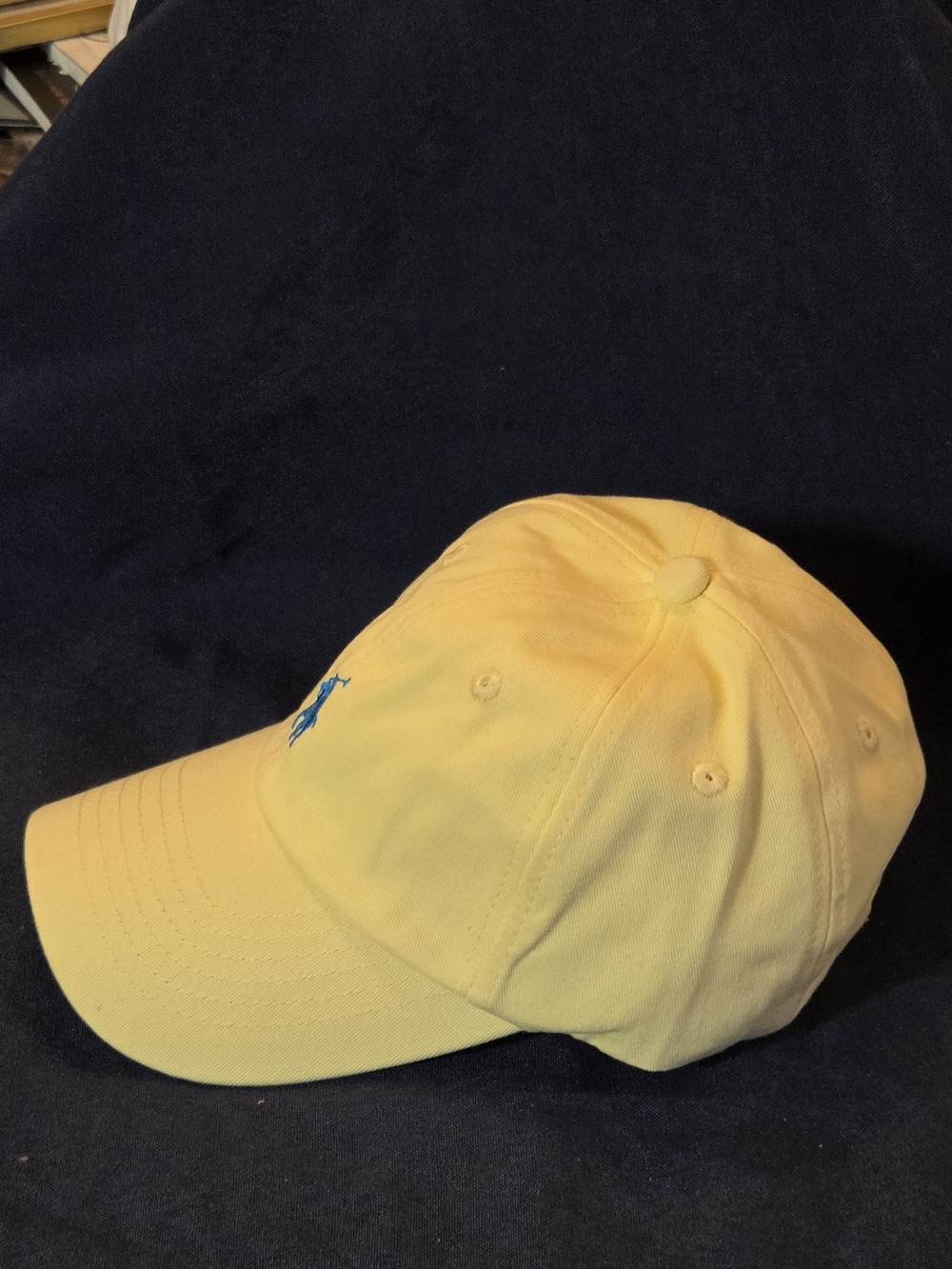 Polo Ralph Lauren Yellow Baseball Cap with Blue Pony Logo - Picture 3 of 5